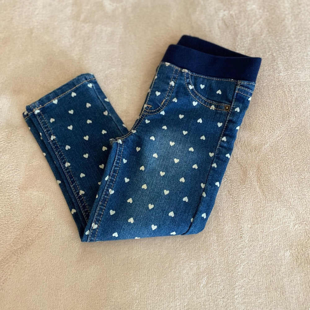 Cat and Jack Hearts Slip-On Denim Toddler Jeggings - Size 3T